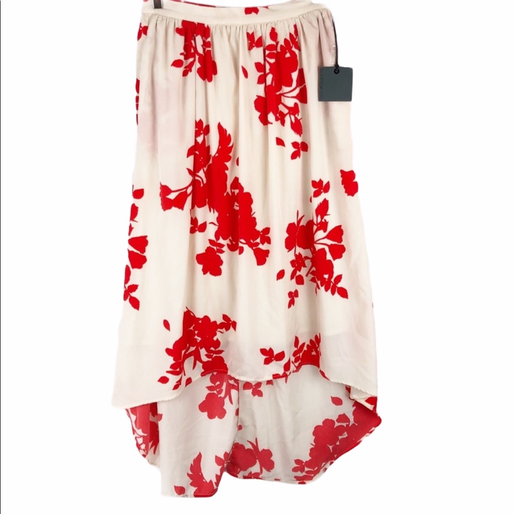 NWT Rules of Etiquette Cherry Blossom Floral Hi Lo Midi Circle Skirt L - Picture 2 of 7
